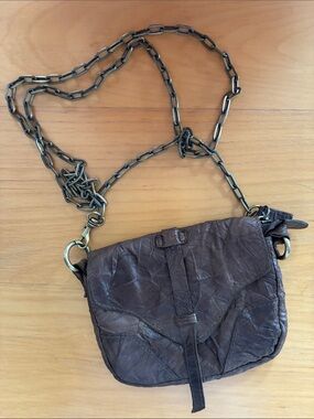 Monserat de Lucca cocoa crinkled leather mini-crossbody